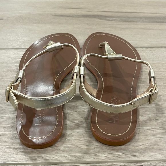 Ralph Lauren Gold and Brown Sandals - Picture 3 of 4